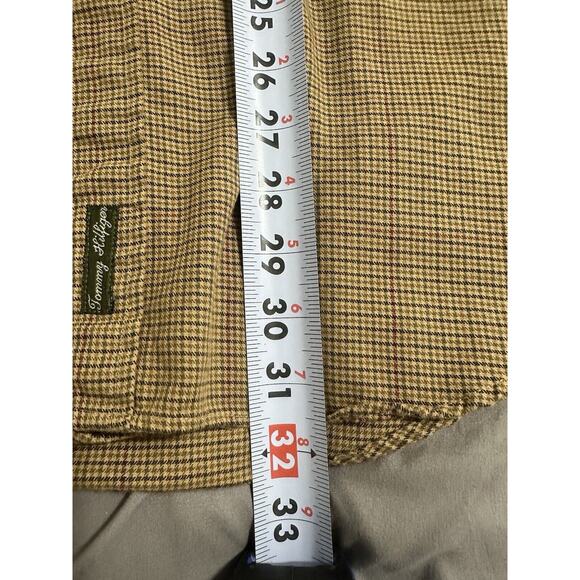 Tommy Hilfiger Men’s Shirt Sz L Tan Plaid Front Pockets Long Sleeve Button Down - Picture 13 of 15